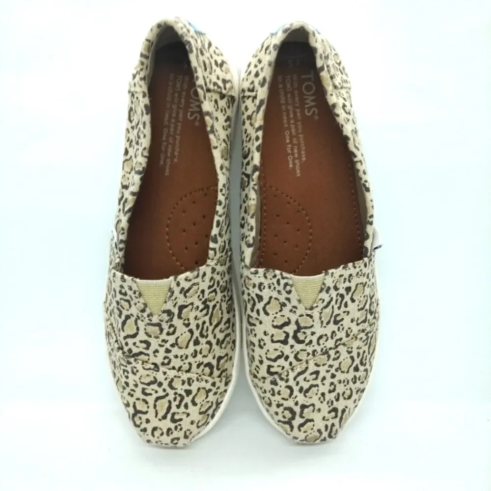 Toms Animal Print Flats Shoes Youth Girls Size 5 Y Beige,‎